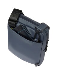 PIQUADRO WOLLEM Sac en tissu caoutchout&eacute; bleu - Sacs en Bandouli&egrave;res pour Homme - 4