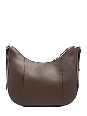 CIRCLE Sac bandouli&egrave;re en cuir daim noyer fonc&eacute; - Sacs pour Femme