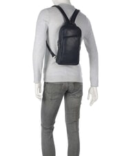 PIQUADRO CRONUS Sac &agrave; dos en cuir &agrave; une &eacute;paule bleu - Sacs &agrave; dos pour ordinateur portable - 5