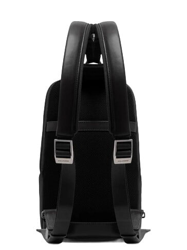 VICTOR Sac &agrave; dos en cuir &agrave; une bandouli&egrave;re Noir - Sacs &agrave; dos pour ordinateur portable