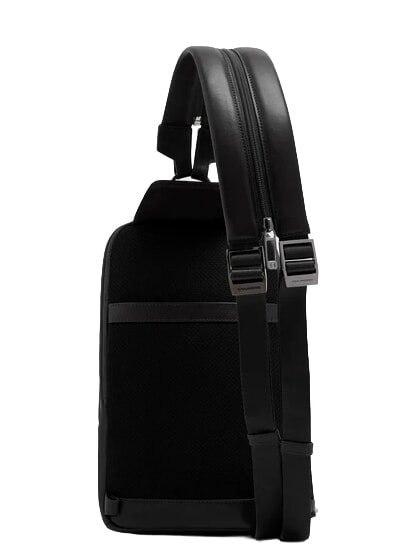 VICTOR Sac &agrave; dos en cuir &agrave; une bandouli&egrave;re Noir - Sacs &agrave; dos pour ordinateur portable