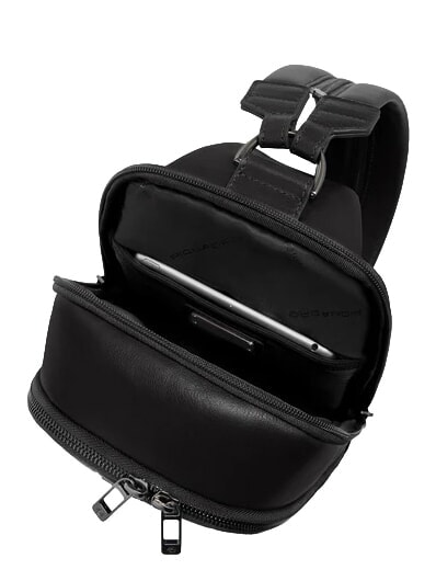 VICTOR Sac &agrave; dos en cuir &agrave; une bandouli&egrave;re Noir - Sacs &agrave; dos pour ordinateur portable