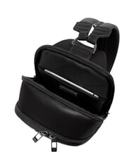 PIQUADRO VICTOR Sac &agrave; dos en cuir &agrave; une bandouli&egrave;re Noir - Sacs &agrave; dos pour ordinateur portable - 5