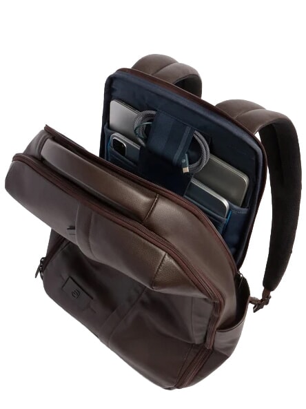 RUSSEL Sac &agrave; dos en cuir pour ordinateur portable 15,6" MORO - Sacs &agrave; dos pour ordinateur portable