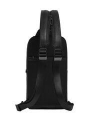 PIQUADRO CRONUS Sac &agrave; dos en cuir &agrave; une &eacute;paule Noir - Sacs &agrave; dos pour ordinateur portable - 3