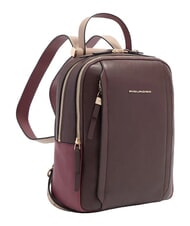 PIQUADRO CIRCLE Sac &agrave; dos en cuir bordeaux/rose - Sacs pour Femme - 2