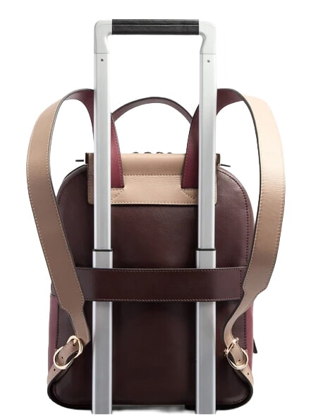 CIRCLE Sac &agrave; dos en cuir bordeaux/rose - Sacs pour Femme