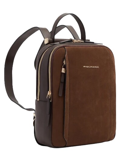 CIRCLE Sac &agrave; dos en cuir daim noyer fonc&eacute; - Sacs pour Femme