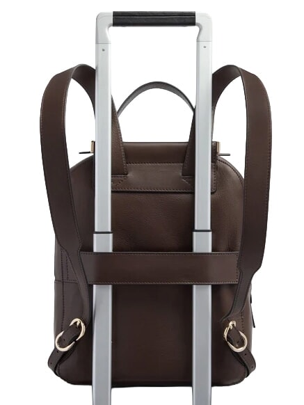 CIRCLE Sac &agrave; dos en cuir daim noyer fonc&eacute; - Sacs pour Femme