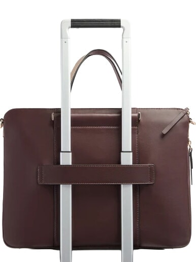 CIRCLE Sacoche pour ordinateur portable 14" en cuir bordeaux/rose - Porte Documents Travail