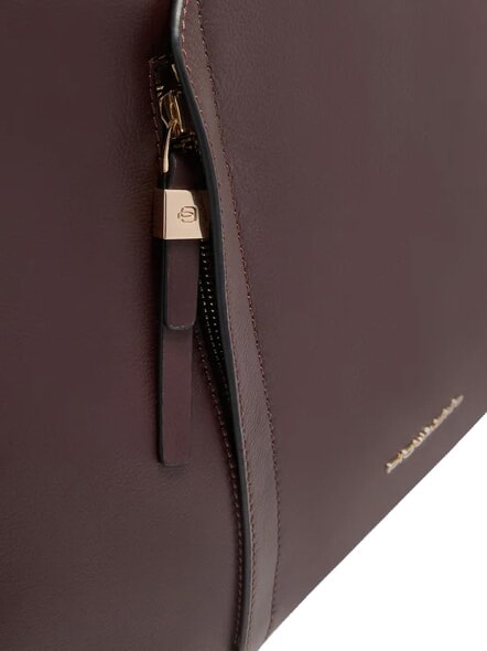 CIRCLE Sacoche pour ordinateur portable 14" en cuir bordeaux/rose - Porte Documents Travail