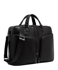 PIQUADRO W143 &Eacute;tui en cuir pour ordinateur portable 15,6 pouces Noir - Porte Documents Travail - 2