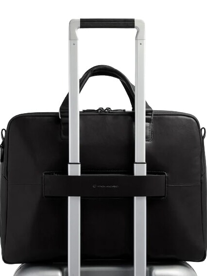 W143 &Eacute;tui en cuir pour ordinateur portable 15,6 pouces Noir - Porte Documents Travail