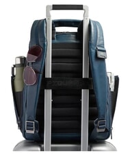 PIQUADRO W143 Sac &agrave; dos de voyage et support pour ordinateur portable 14 pouces bleu - Sacs &agrave; dos pour l'&Eacute;cole & les Loisirs - 3