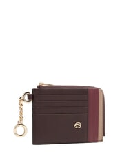 PIQUADRO CIRCLE Porte-cartes / porte-cl&eacute;s en cuir bordeaux/rose - Portefeuilles Homme - 3