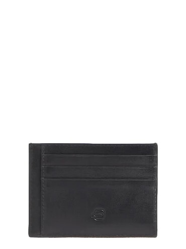 W143 porte-cartes en cuir plat Noir - Portefeuilles Homme