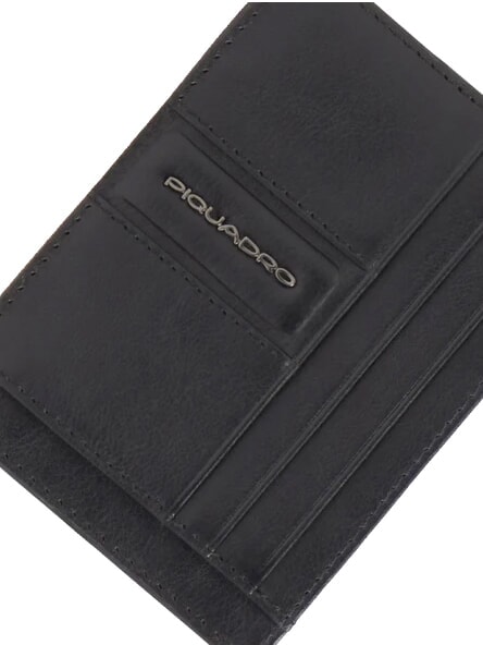 W143 porte-cartes en cuir plat Noir - Portefeuilles Homme