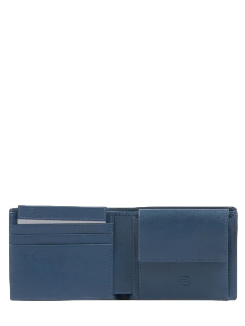 W143 portefeuille en cuir bleu - Portefeuilles Homme