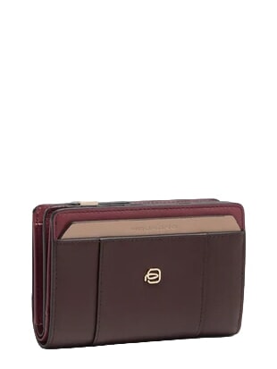 CIRCLE Portefeuille en cuir moyen bordeaux/rose - Portefeuilles Femme