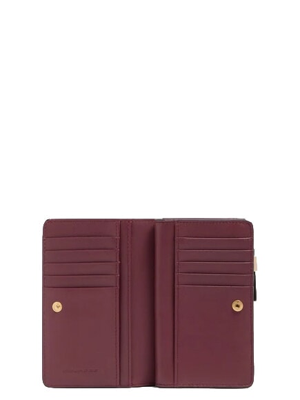 CIRCLE Portefeuille en cuir moyen bordeaux/rose - Portefeuilles Femme