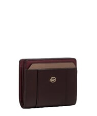 PIQUADRO CIRCLE Portefeuille compact en cuir bordeaux/rose - Portefeuilles Femme - 3