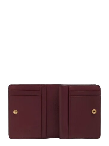 CIRCLE Portefeuille compact en cuir bordeaux/rose - Portefeuilles Femme