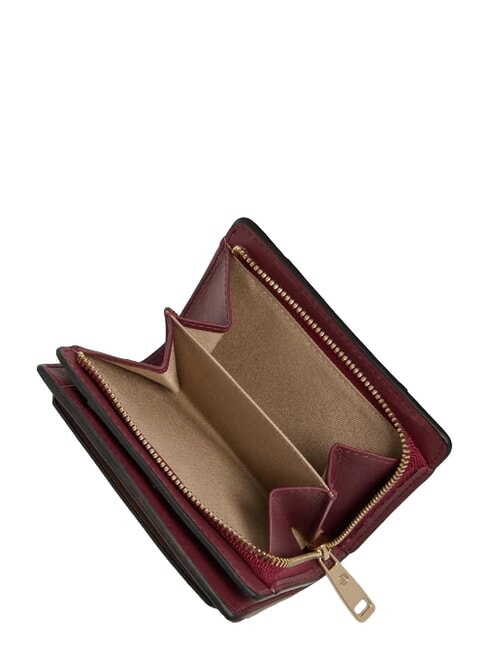 CIRCLE Portefeuille compact en cuir bordeaux/rose - Portefeuilles Femme