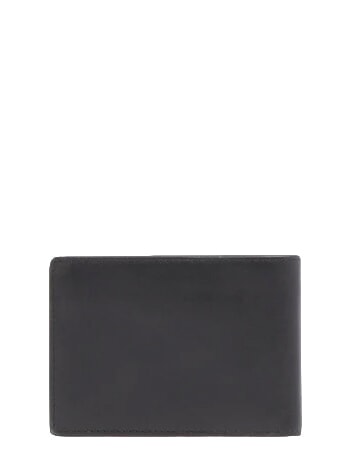 W143 Portefeuille en cuir &agrave; 7 compartiments Noir - Portefeuilles Homme