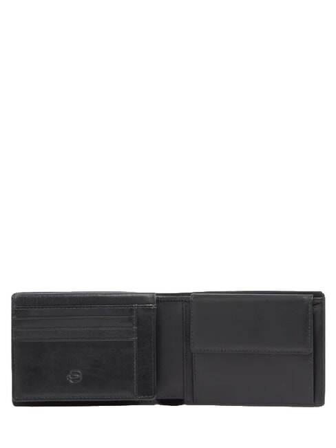 W143 Portefeuille en cuir &agrave; 7 compartiments Noir - Portefeuilles Homme