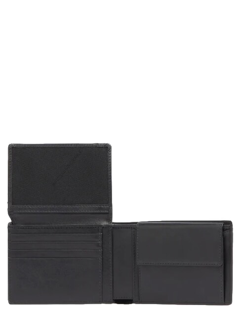 W143 Portefeuille en cuir &agrave; 7 compartiments Noir - Portefeuilles Homme