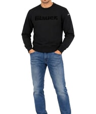 BLAUER CROSBY Sweat-shirt &agrave; col rond avec logo noir - Pulls pour hommes - 4
