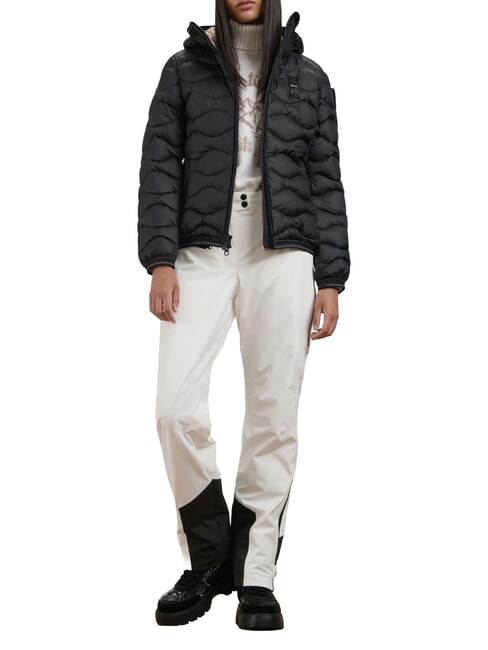 CAMELIA veste courte rembourr&eacute;e de plumes int&eacute;rieur beige noir 301 - Doudounes femme