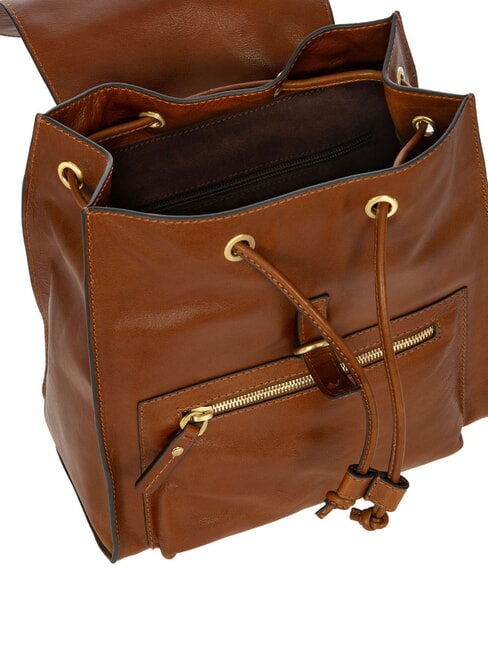 VOLTERRA Sac &agrave; dos en cuir le tabac - Sacs pour Femme