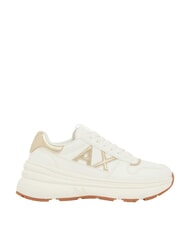 ARMANI EXCHANGE NIKY Baskets blanc cass&eacute; + or p&acirc;le - Chaussures Femme - 2