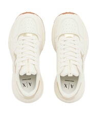 ARMANI EXCHANGE NIKY Baskets blanc cass&eacute; + or p&acirc;le - Chaussures Femme - 3