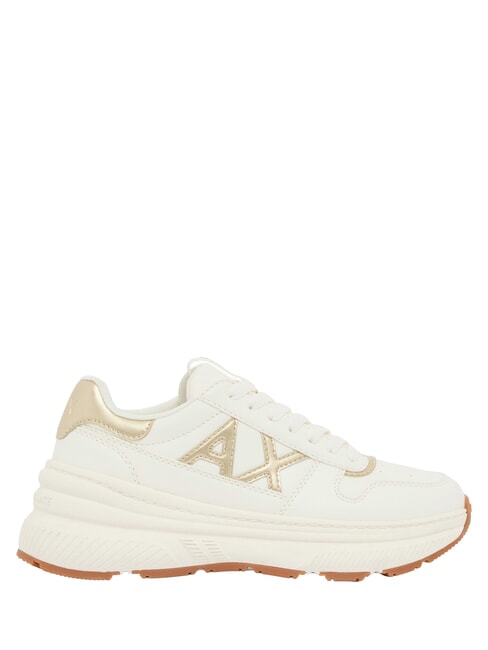 NIKY Baskets blanc cass&eacute; + or p&acirc;le - Chaussures Femme