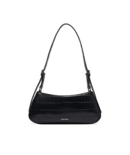 CALVIN KLEIN CK CROC sac bandouli&egrave;re sur noir - Sacs pour Femme - 3
