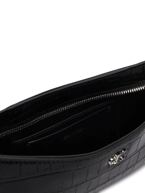 CK CROC sac bandouli&egrave;re sur noir - Sacs pour Femme
