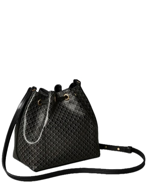 EMBLEM AOP sac seau &agrave; bandouli&egrave;re aop noir - Sacs pour Femme