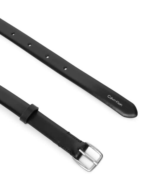 ESSENTIAL BUCKLE ceinture en cuir noir / nickel antique - Ceintures