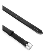 CALVIN KLEIN ESSENTIAL BUCKLE ceinture en cuir noir / nickel antique - Ceintures - 2