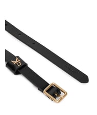 CALVIN KLEIN SQUARE BUCKLE CK ceinture en cuir noir / or clair antique - Ceintures - 2