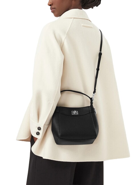 MIX MEDIA Mini sac &agrave; main avec bandouli&egrave;re sur noir - Sacs pour Femme
