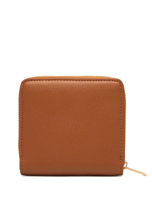 EMBOSSED LOGO Petit portefeuille zipp&eacute; ocre naturelle - Portefeuilles Femme