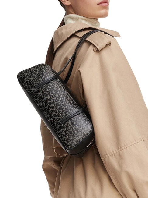 EMBLEM AOP sac bandouli&egrave;re aop noir - Sacs pour Femme