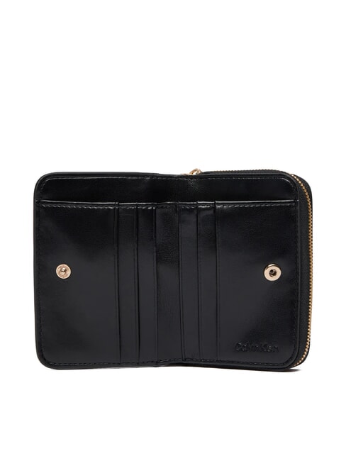 CK CROC petit portefeuille en cuir sur noir - Portefeuilles Femme