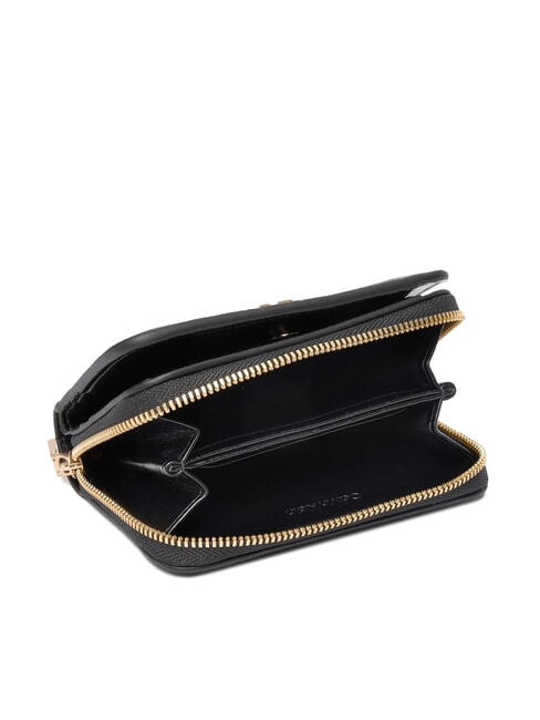 CK CROC petit portefeuille en cuir sur noir - Portefeuilles Femme