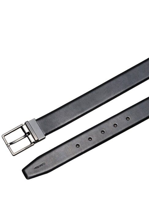 SQUARE BUCKLE CK Ceinture en cuir double face noir / gris anthracite mat - Ceintures
