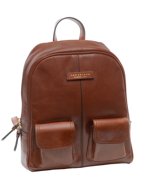 FLORA Sac &agrave; dos en cuir MARRON - Sacs pour Femme