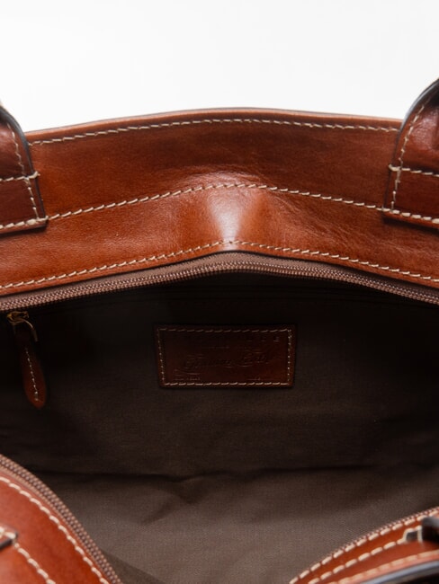 GAIA Sac de courses en cuir MARRON - Sacs pour Femme